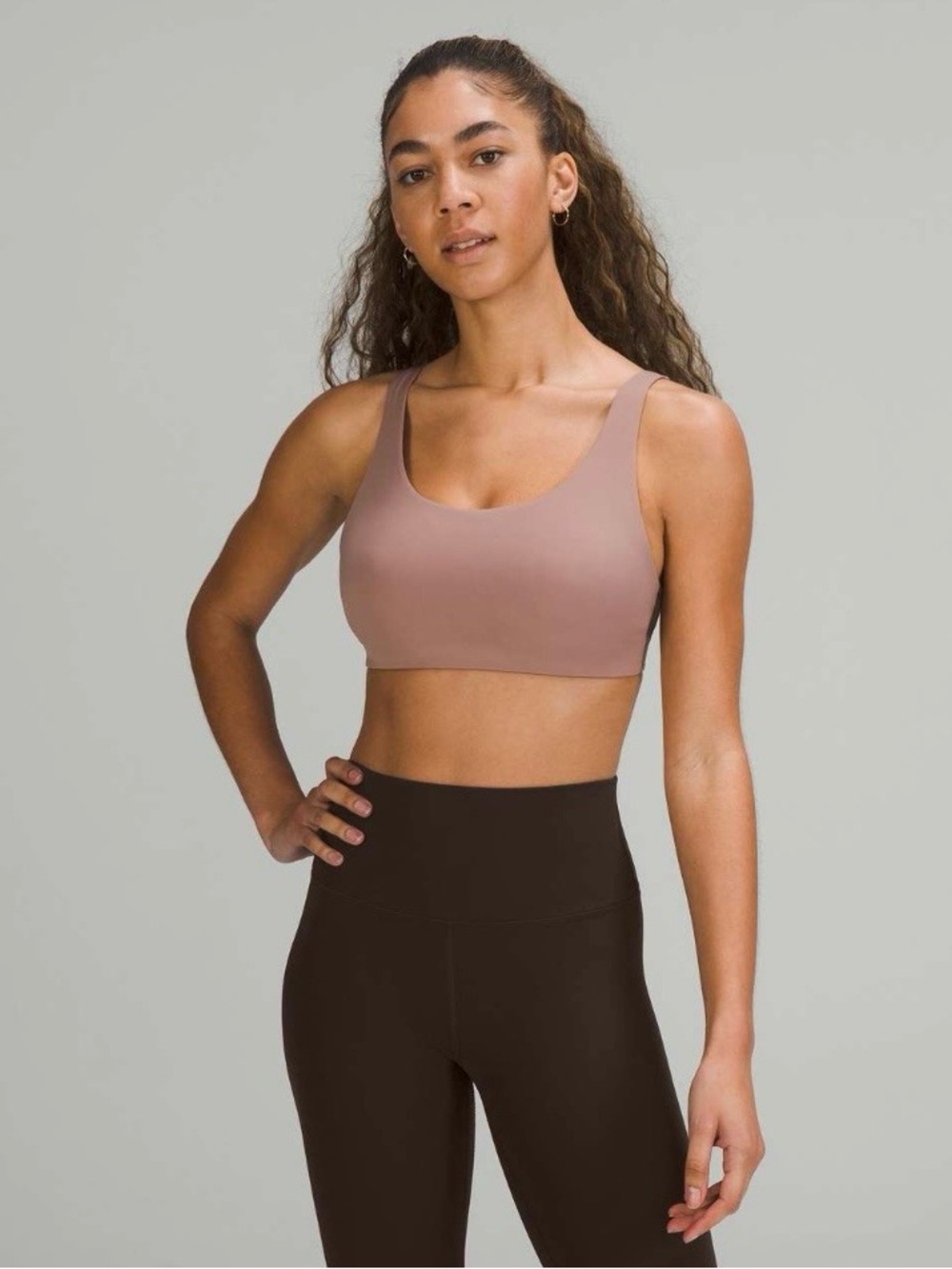 Lululemon In Alignment Straight Strap Bra Twilight Rose C/D Size 6